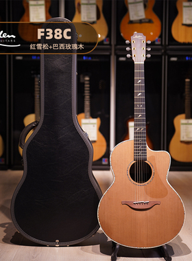 英国Lowden老邓 F38C 红松 巴西玫瑰木原声指弹吉他手工吉他 现货