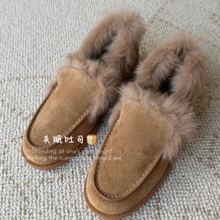 单鞋 羊毛保暖平底舒适豆豆乐福鞋 女 25FW秋冬 BREAD进口羊琼皮