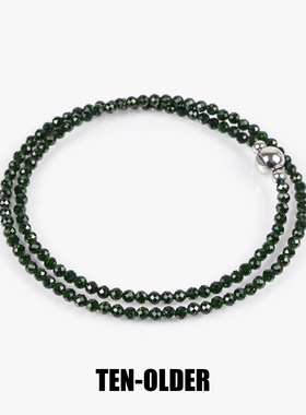 ins风绿砂石磁吸扣项链极细小米珠锁骨链马年配毛衣choker颈链