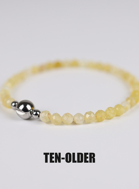 天然黄澳宝4mm切面圆珠手链招财旺运正能量水晶手串女