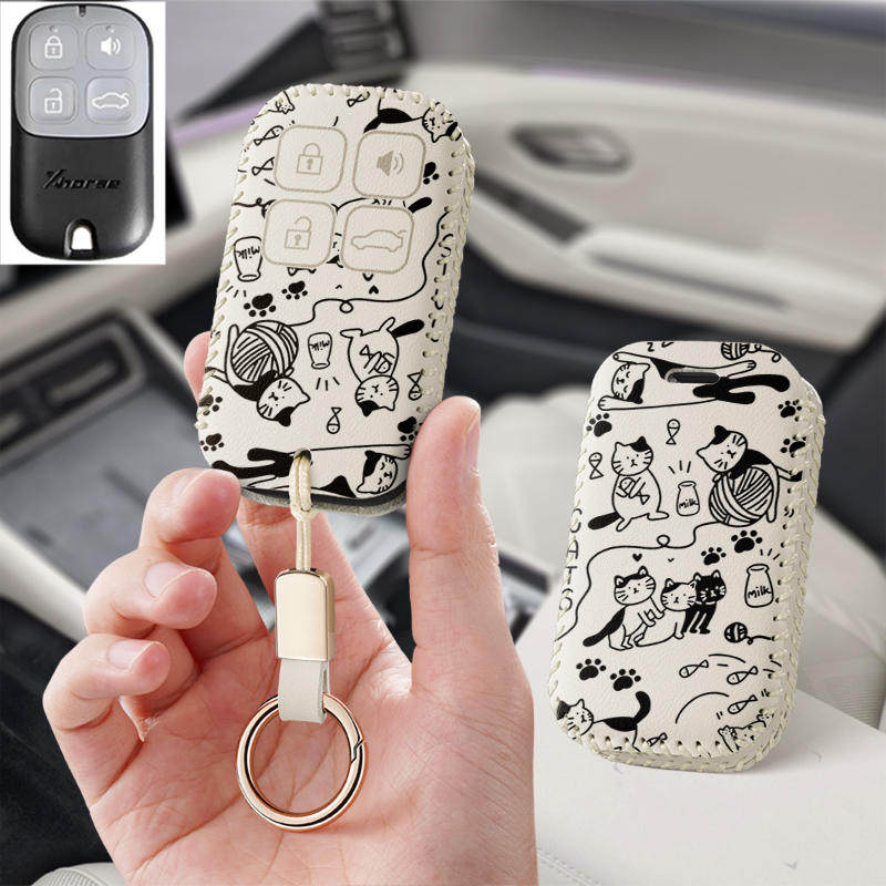 适用VVDI彩贝款汽车钥匙套改装Xhorse子机增配遥控包壳扣保护皮套