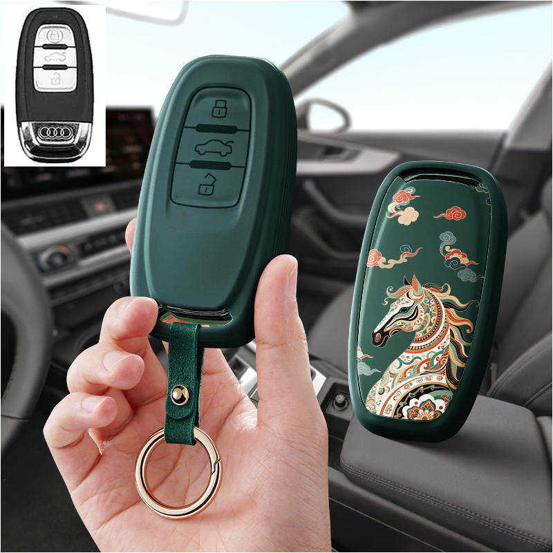 适用奥迪A6L汽车钥匙套A4L保护套09包10壳Q5扣A5女A8高级11老款14