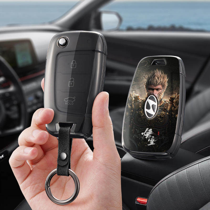 适用北京现代新悦动悦纳胜达汽车钥匙套保护套包壳扣女高级专用男