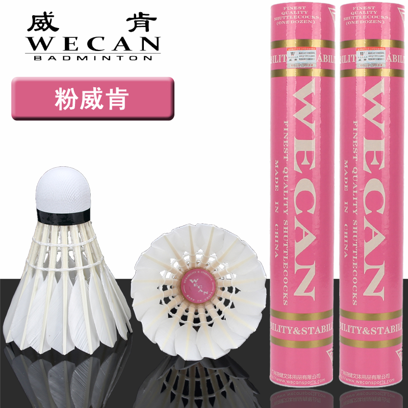 包邮粉威肯羽毛球稳定12只装比赛