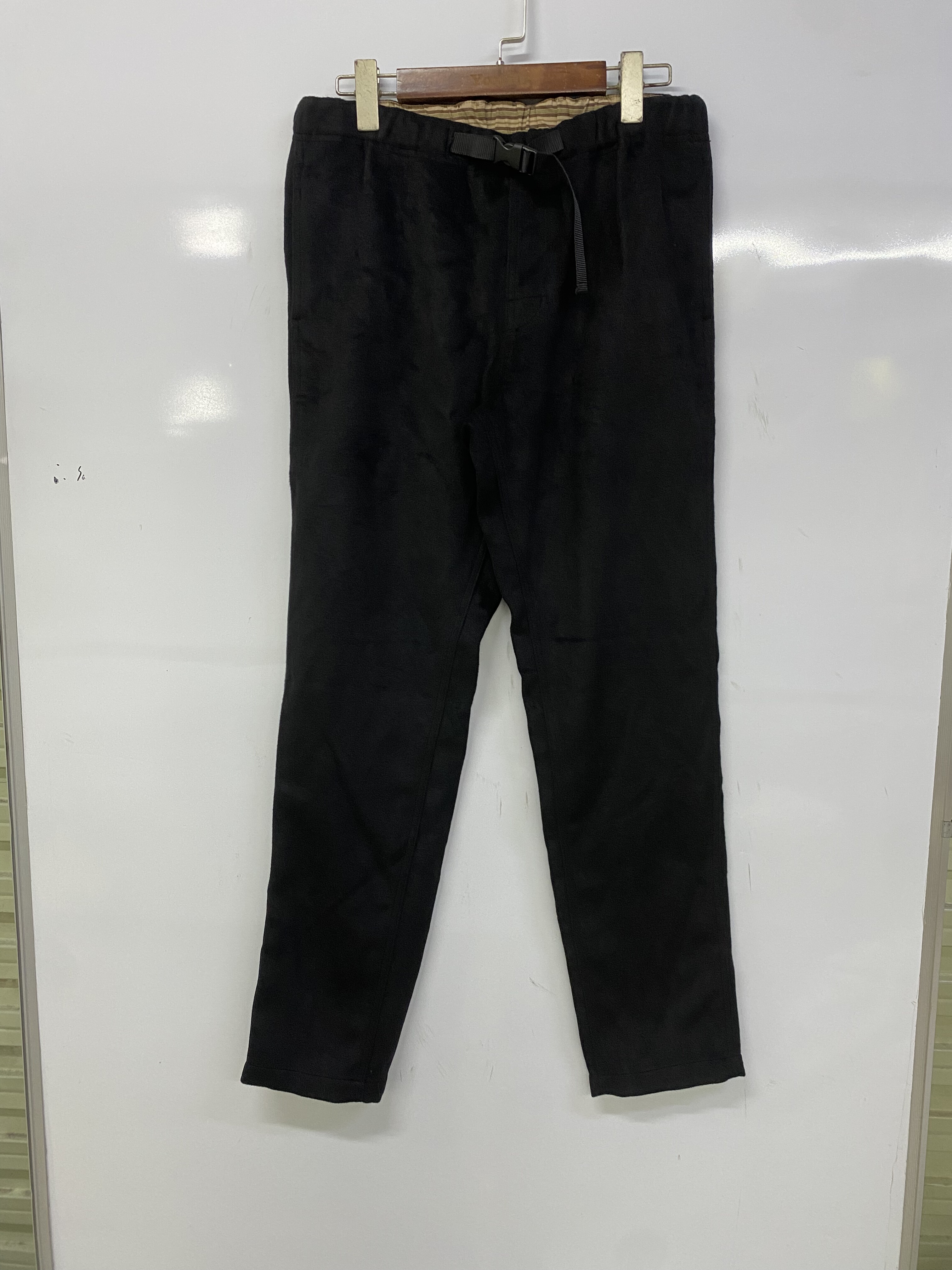 日单男士磨毛短绒冬季长裤 黑色L 腰围平铺80 －88臀围112裤长101