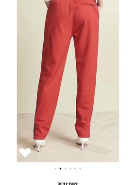 rag 女装运动休闲裤 很正的中国红色 裤子XS码 两侧有暗纽