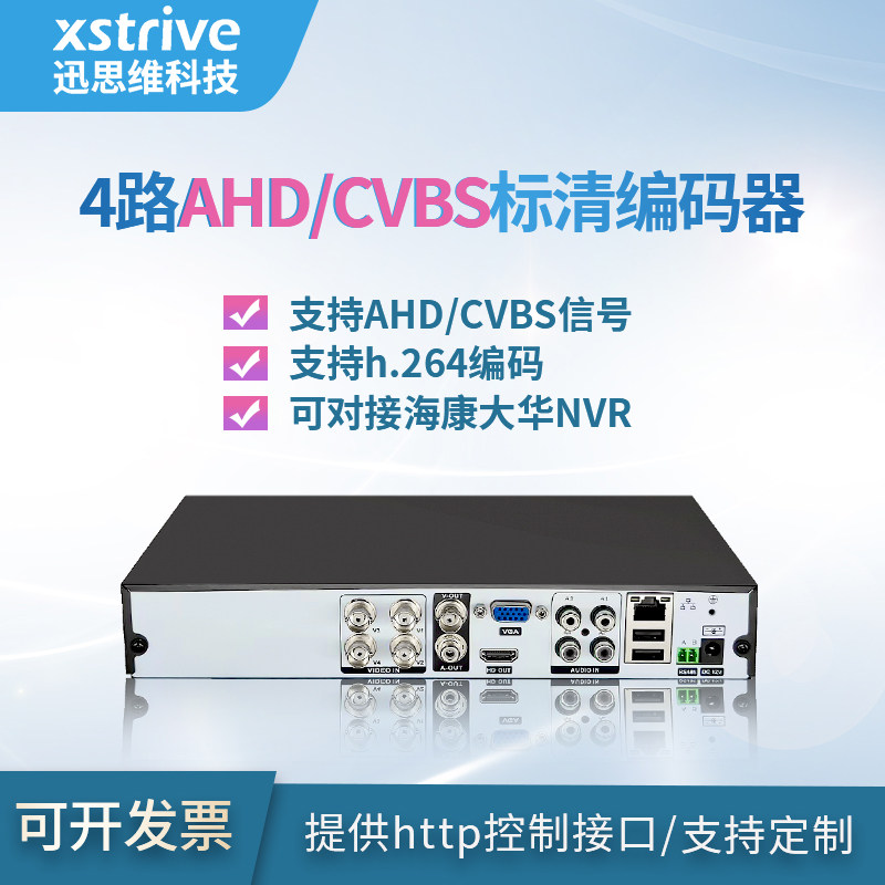 4路cvbs标清视频模拟编码器AHD转网络rtsprtmpudpiptv推流直播