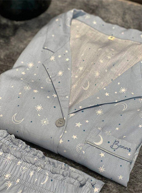 o家贡缎舒适简约睡衣春夏可外穿休闲人棉稠长袖家居服女薄款套装