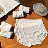 60支锦莫混纺3条装 弹力 无尺码 提花女士桑蚕丝真丝底裆内裤 均码