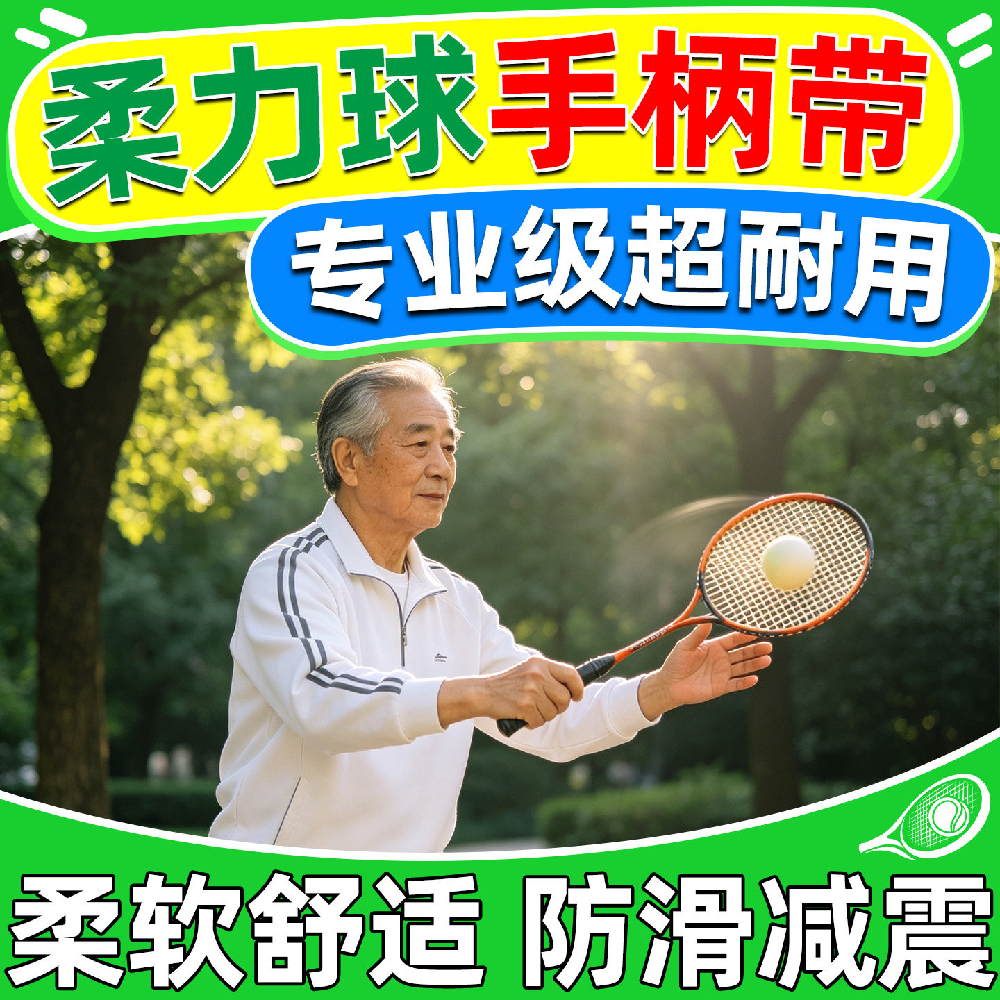 柔力球手柄缠带减震防滑吸汗手胶中老年健身球拍缠把带防出汗打滑