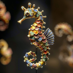 原創(chuàng)設(shè)計海族館海洋生物海馬胸針掛件服裝 千族銀 配飾胸花定制