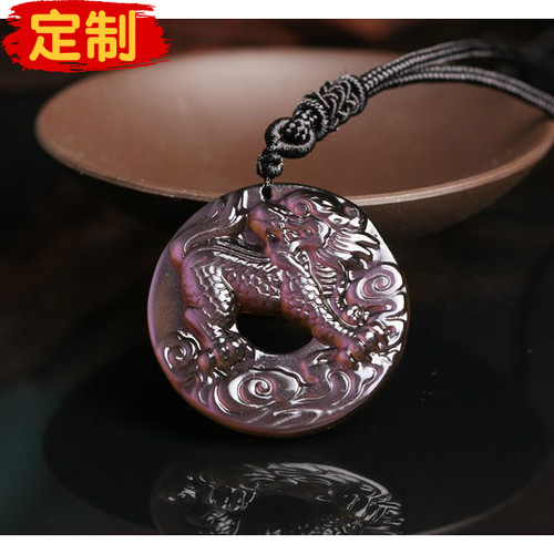 天然玉石麒麟送子吊坠