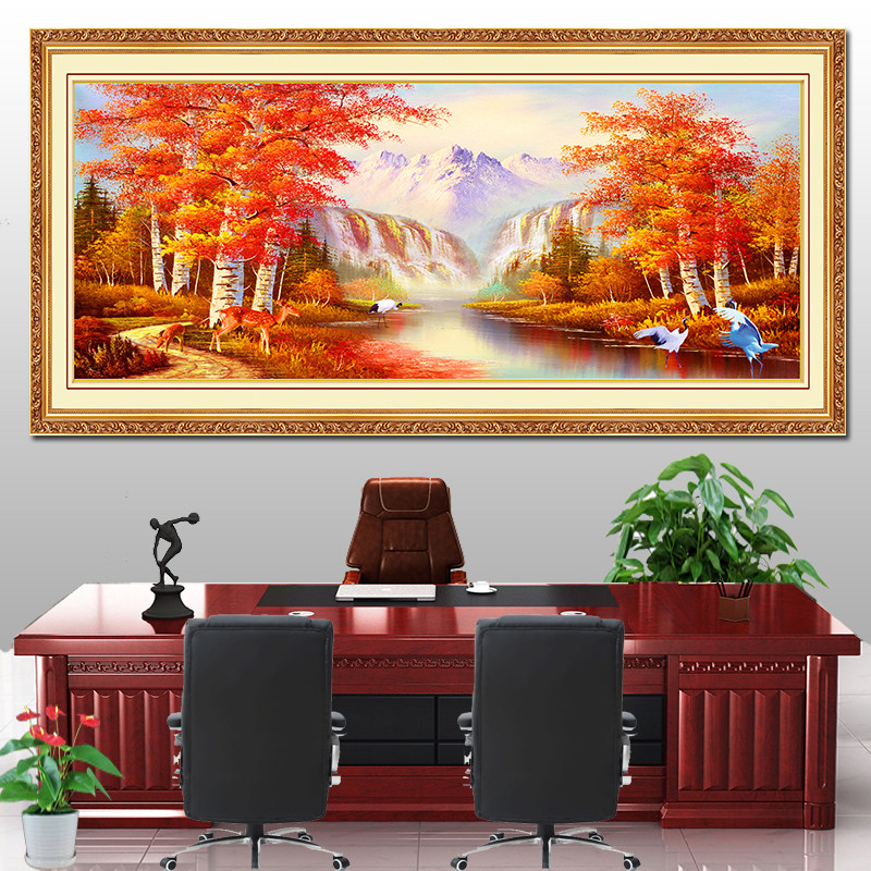 迎客松流水瀑布山间风景旭日东升红山红树黄金大道装饰墙贴字画,家居饰品,现代装饰画,淘宝优惠券,粉丝福利购,淘宝优惠卷