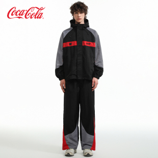 coca-cola/可口可乐 男女同款美式复古水洗牛仔外套夹克