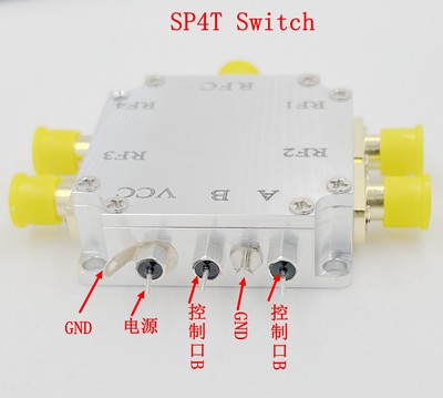 SP4T一切四射频电子开关10-6GHz宽带宽高隔离低插损 小体积带外壳