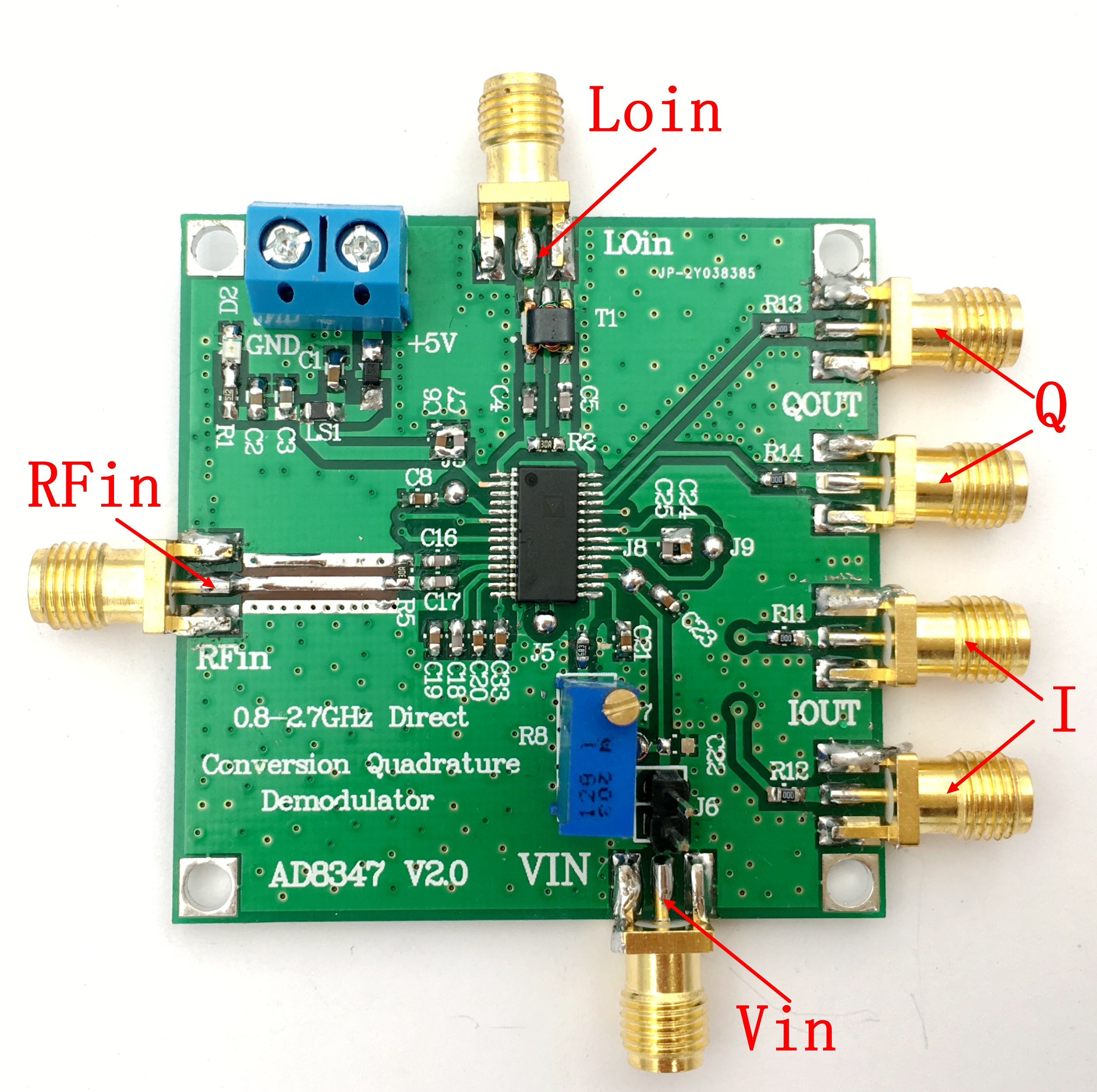 AD8347下变频宽带正交解调器 800MHz～2. 7GHz IQ解调器射频