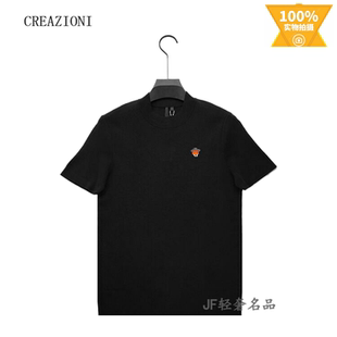 特惠 CREAZIONI克莱切尼 秋冬新款圆领棉羊毛衫 胸标简约时尚款