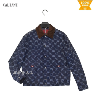 CALIANI卡里亚尼 2025秋冬新款翻领牛仔夹克衫 棉质夹棉 溜肩宽松