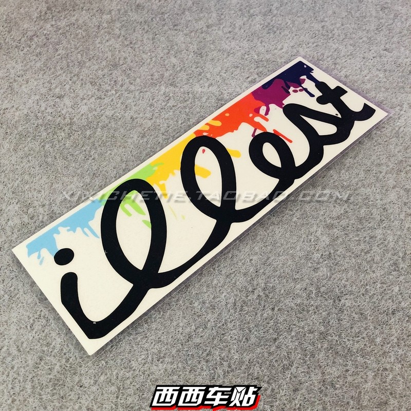 西西车贴欧美改装illest汽车贴纸创意个性文字划痕遮挡后窗反光贴