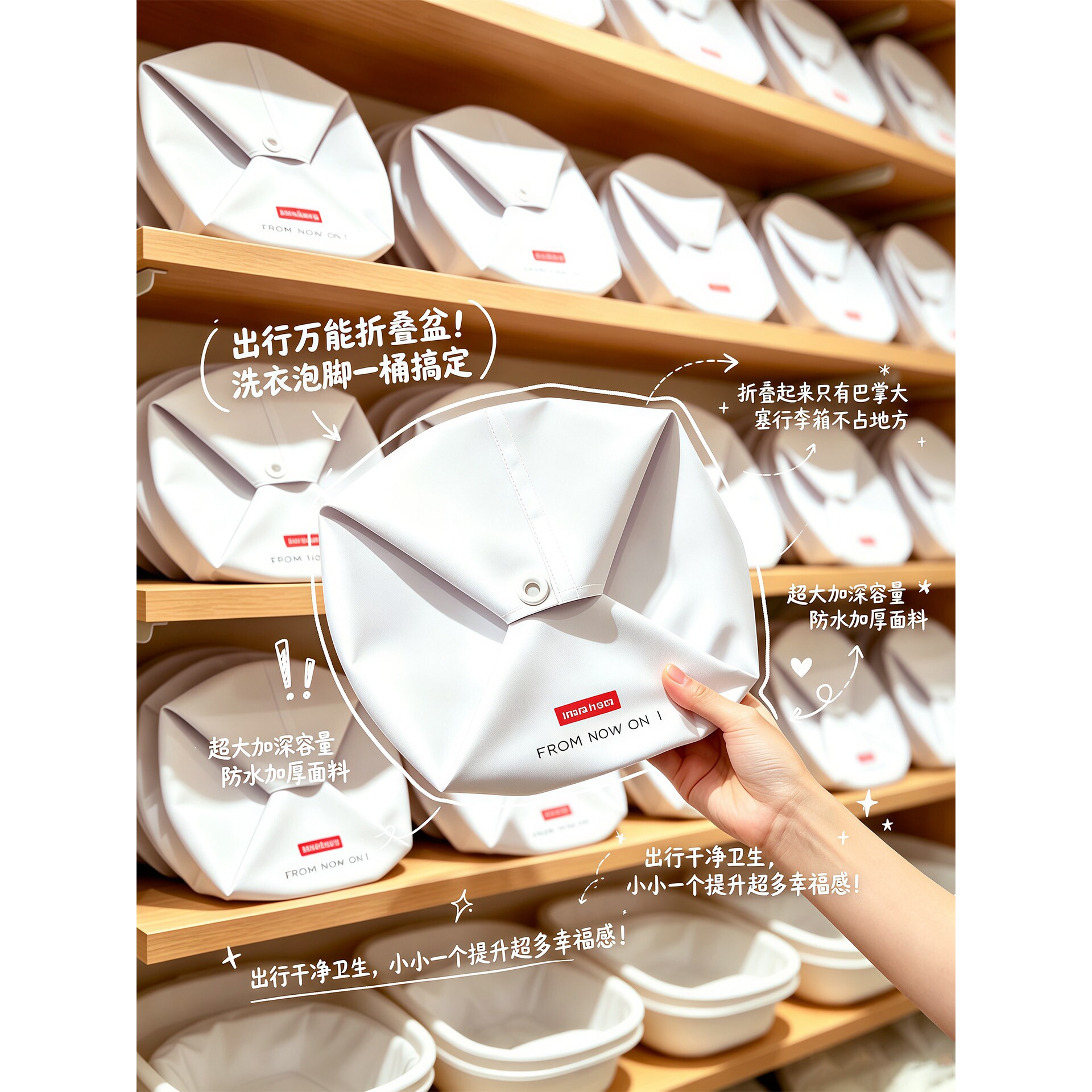 【旅行好物】折叠便携水盆住酒店洗衣服神器洗衣桶泡脚桶洗漱盆