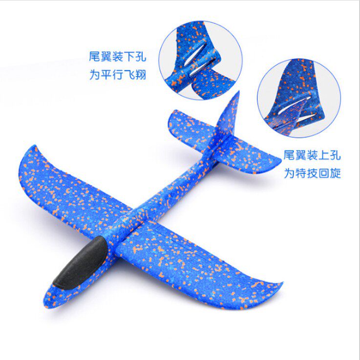 48cm大号发光手抛飞机带灯滑翔机10灯儿童泡沫飞机玩具广场户外