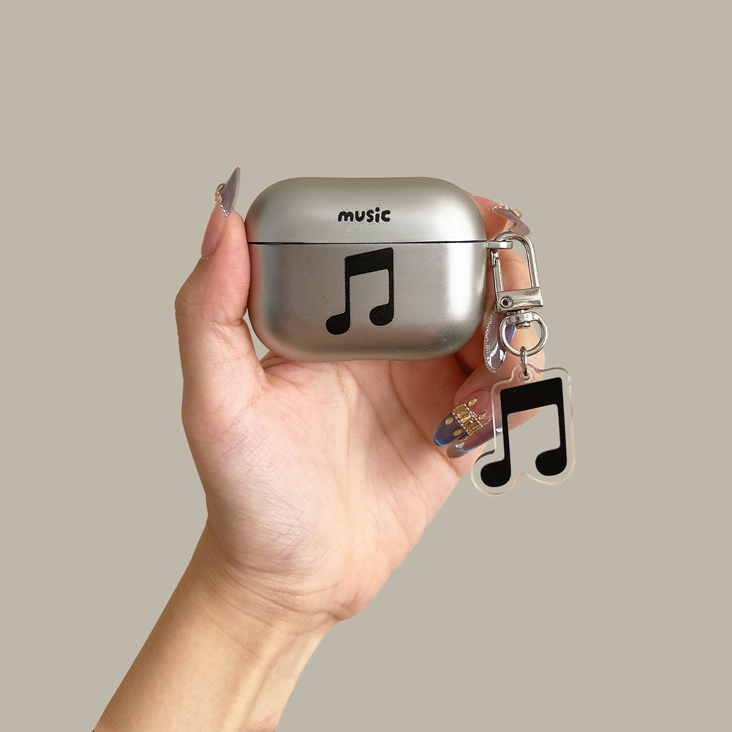 音乐符号airpodspro3保护套适用苹果蓝牙耳机壳2代银色3代硅胶pro2黑色简约个性男女airpods4代防摔新款软壳