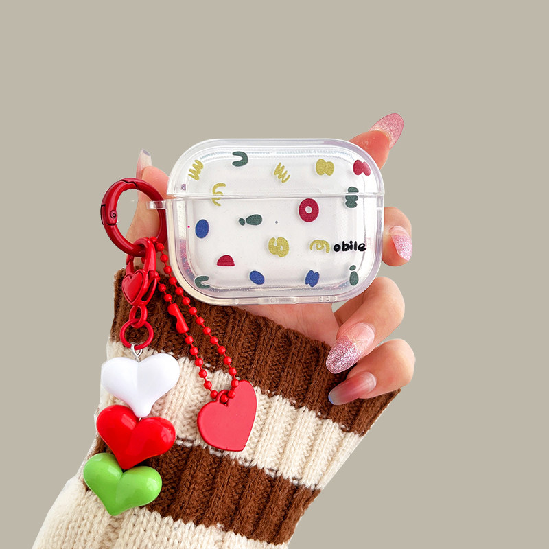 ins彩色英文字母airpodspro2保护套苹果蓝牙耳机壳2代透明3代硅胶pro简约男女4代套全包防摔新款时尚小众软壳