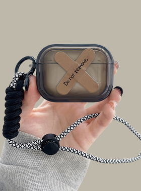 个性创口贴airpodspro2保护套适用苹果蓝牙耳机壳2代黑色3代硅胶pro搞怪创意男女第二代趣味新款小众高级感软