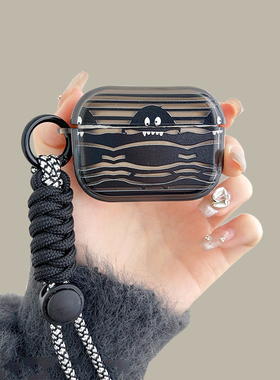 ins风小怪兽airpodspro2保护套适用苹果蓝牙耳机壳2代透明黑色3代硅胶pro可爱女生1代套全包防摔新款时尚软壳