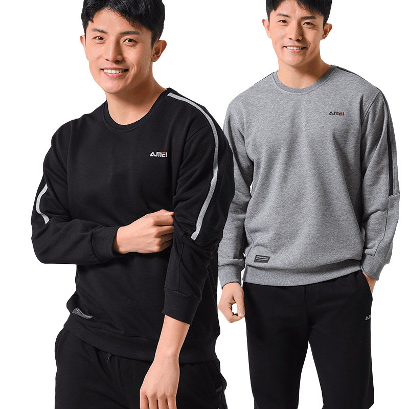鲁美加大宽松胖子春秋圆领卫衣