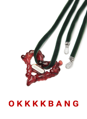 小众个性酒红色爱心项链锁骨链