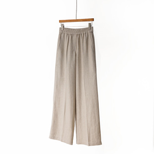 意奢B~C 26春夏新品JIN口100%雨露亚麻宽松显瘦直筒休闲裤长裤女