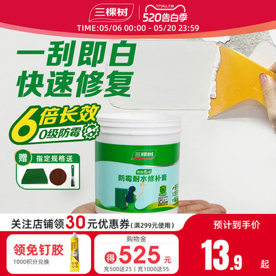 三棵树抗菌防霉耐水墙面修补膏