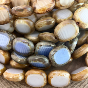 捷克珠玻璃珠圆扁豆平切面珠1个多尺寸DIY手工饰品材料配件串珠