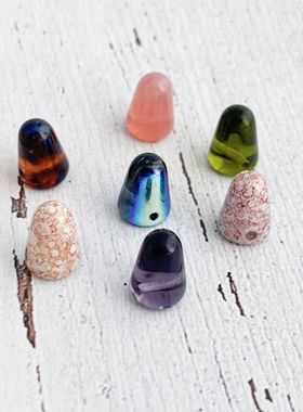 捷克珠圆牙齿珠玻璃珠1个Ginko7.5mmDIY手工饰品配件散珠串珠