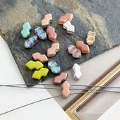 捷克进口玻璃珠三孔红唇珠10个Spear DIY手工饰品材料散珠配件串