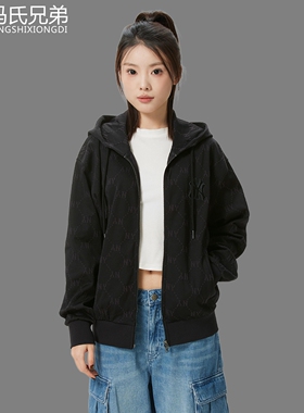 MLB26年春季男女时尚复古休闲NY老花满印连帽防风运动服3ATRM0161