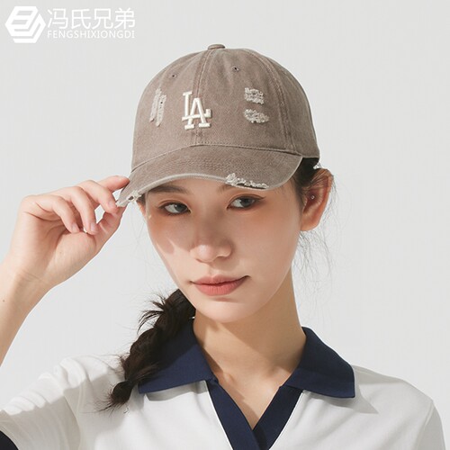 MLB情侣时尚做旧磨破软顶棒球帽