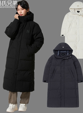 MLB25年冬男女休闲时尚保暖防风防寒连帽长款羽绒服外套3ADJB3056
