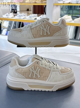 MLB25年冬季男女时尚休闲复古老花学长鞋低帮厚底运动鞋3ASXM036N