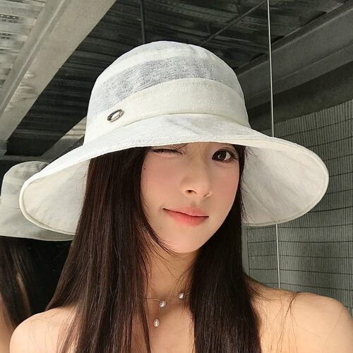 春夏渔夫帽女款纯色帽子百搭渔夫帽子休闲遮阳帽显脸小日系防晒帽