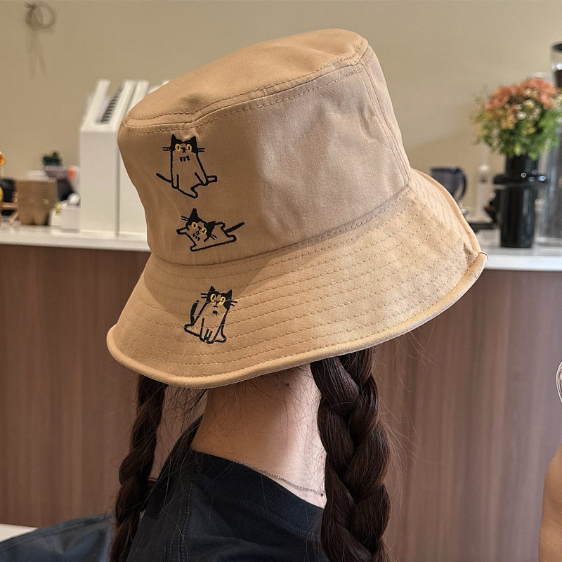 帽子女夏天版日系网红渔夫帽学生盆帽可爱时尚猫咪遮阳防晒软妹潮