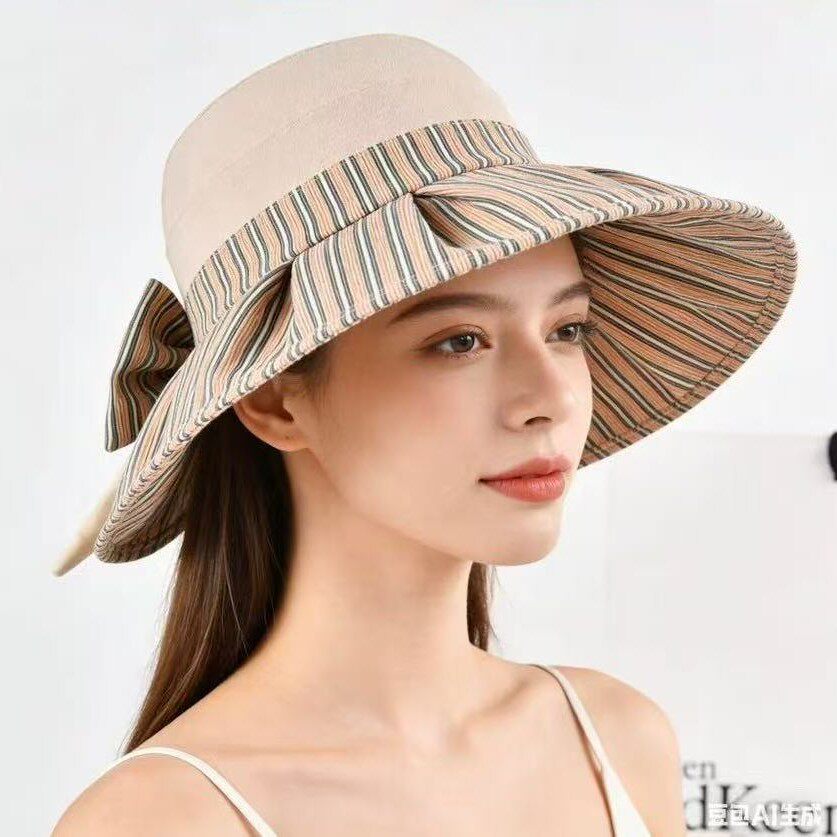 新款帽子女韩版可折叠大檐防晒帽夏季新款出游百搭薄款透气渔夫帽