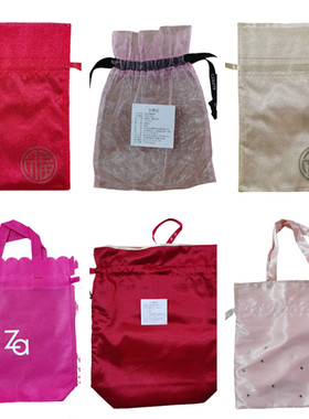 欧珀莱新年福袋红色喜庆束口袋手提礼品袋收纳抽绳环保袋纱袋赠品