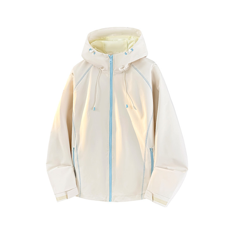 2026春季新款撞色辑明线连帽冲锋衣夹克男女情侣夹克JK269712-P68，男装夹克，星座418-2