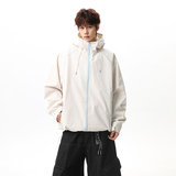 2026春季新款撞色辑明线连帽冲锋衣夹克男女情侣夹克JK269712-P68，男装夹克，星座418-2