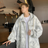 现货2025秋季新款美式扎染开衫卫衣男女休闲连帽外套WY2461-P60，女装短外套，星座418-2