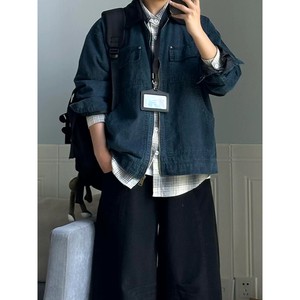 现货 2026春季美式拼接全棉牛仔外套老钱风夹克 JK267943-P95图片