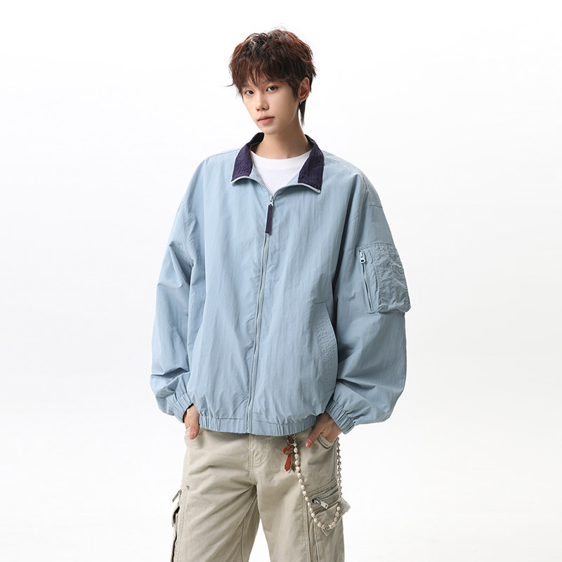 2026春季新款美式复古撞色翻领夹克JK2699860-P65,男装夹克,星座418-2