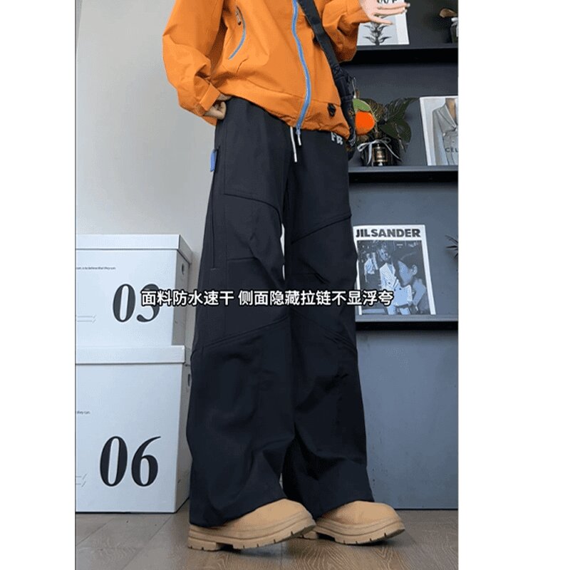 网图2025秋季新款多巴胺美式冲锋裤男女同款户外休闲裤K2598-P45，男装休闲裤，星座418-2